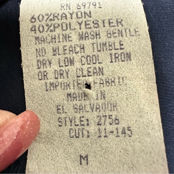 GLORIA LANCE | WOMEN’S BLOUSE | NAVY BLUE | SZ M | EUC - Picture 7 of 8